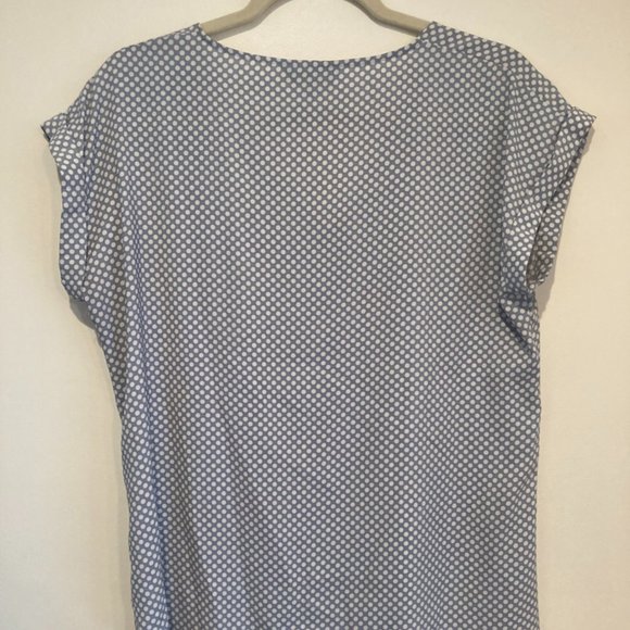 Express Blue and White Polka Dot Blouse - Picture 2 of 4